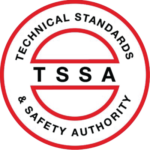 TSSA logo displaying the name "Technical Standards & Safety Authority" in a circular design with "TSSA" in the center, all in red and black text.