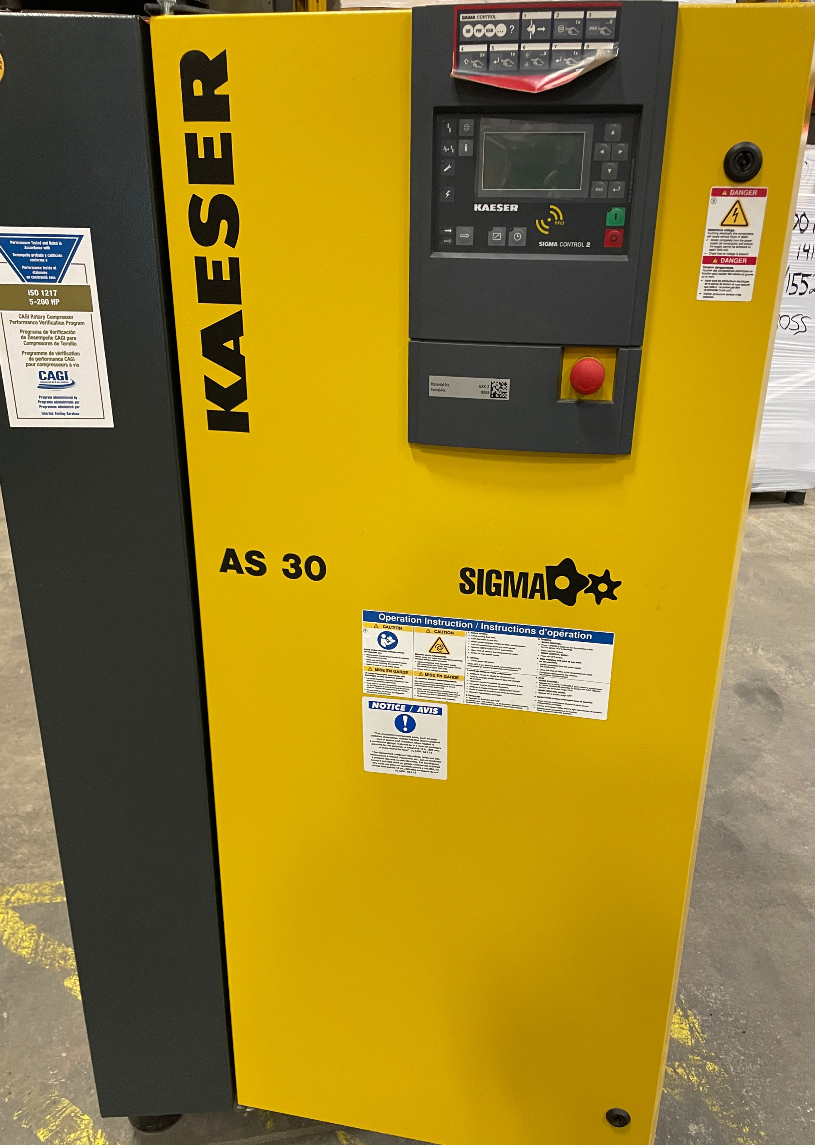 Kaeser AS30 30hp Rotary Screw Air Compressor